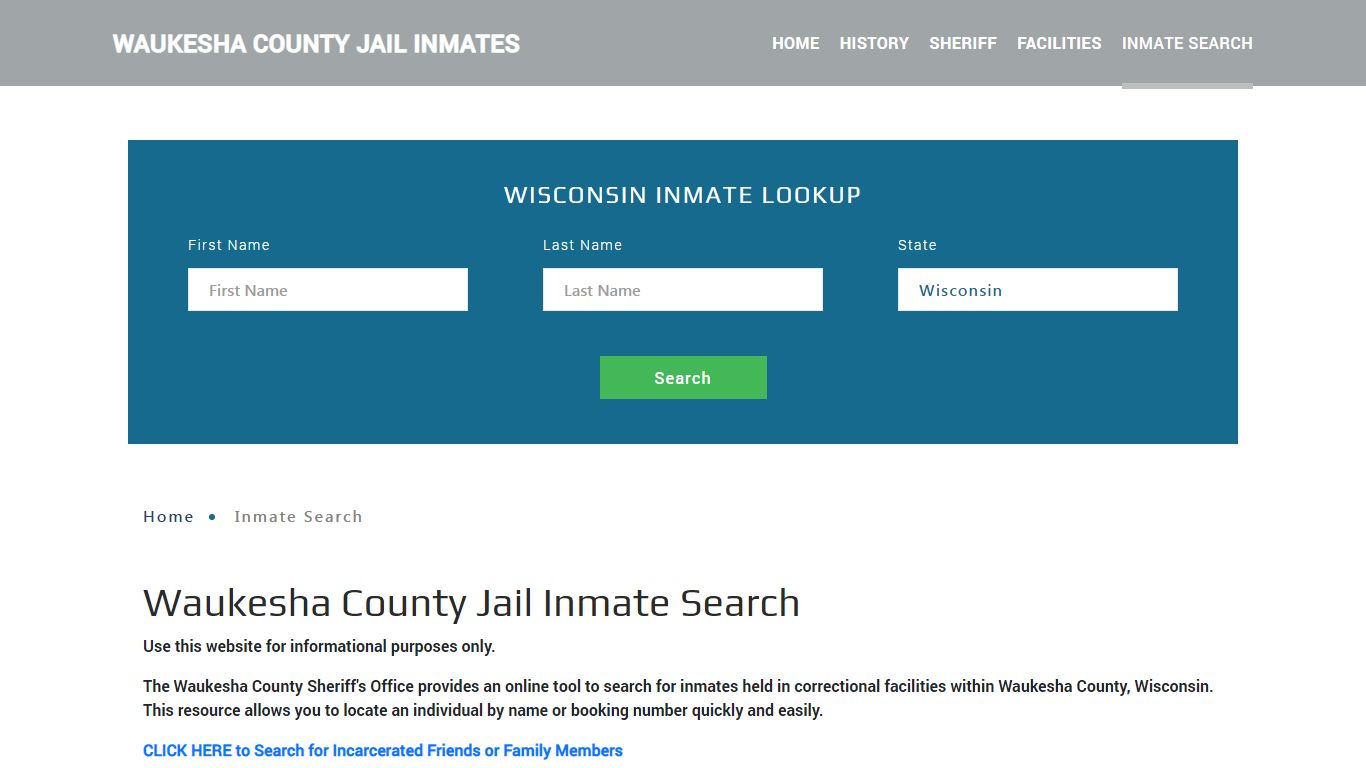 Waukesha County, WI Detainee Lookup