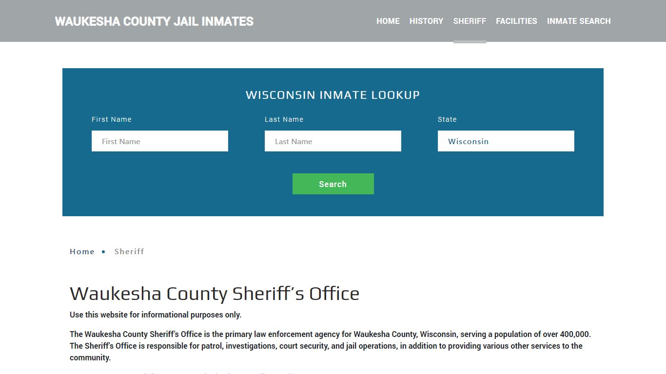 Waukesha County Sheriff, WI Arrest Warrant Lookup